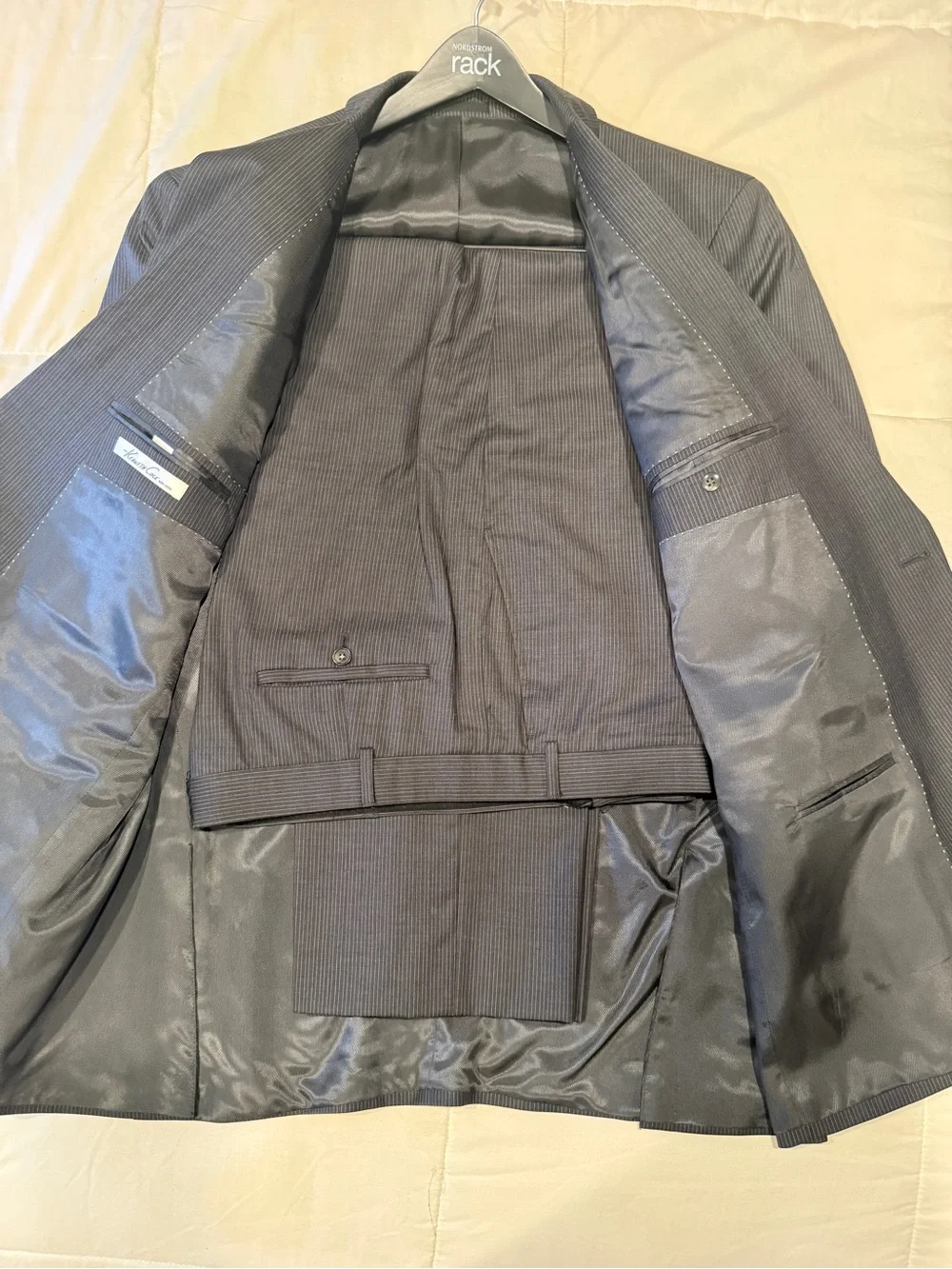 Kenneth Cole Men's Gray Pinstripe Suit Jacket